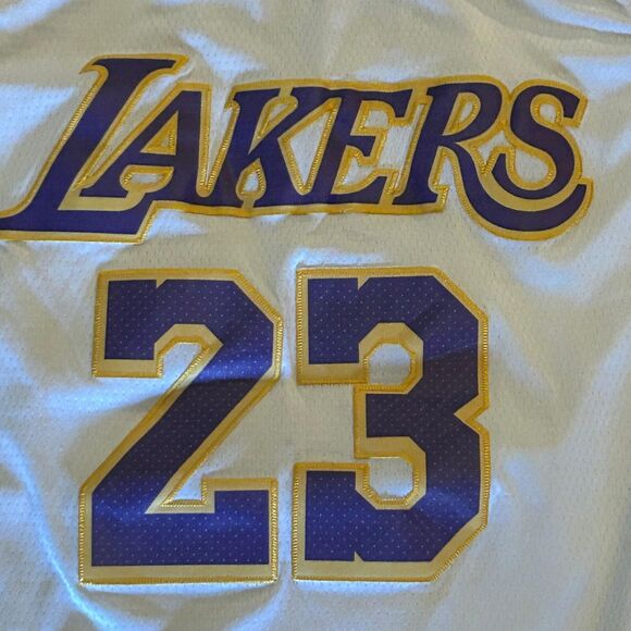 NBA Basketball Los Angeles Lakers LeBron James #23 Jersey Nike Men Size 52 White - Picture 3 of 6
